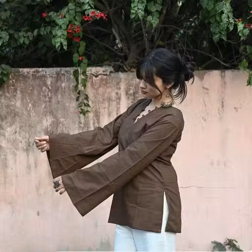 NEW HEER - Solid Brown Kurti With corset back
