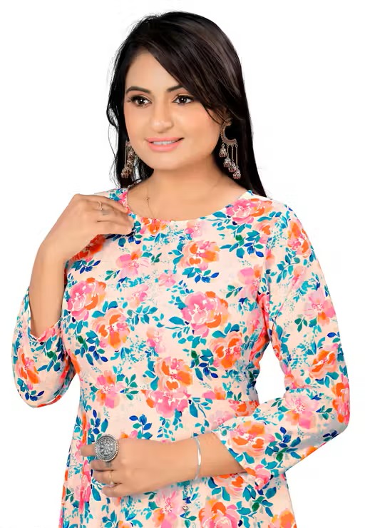 One Piece Anarkali Rayon Digital Printed Kurti for women