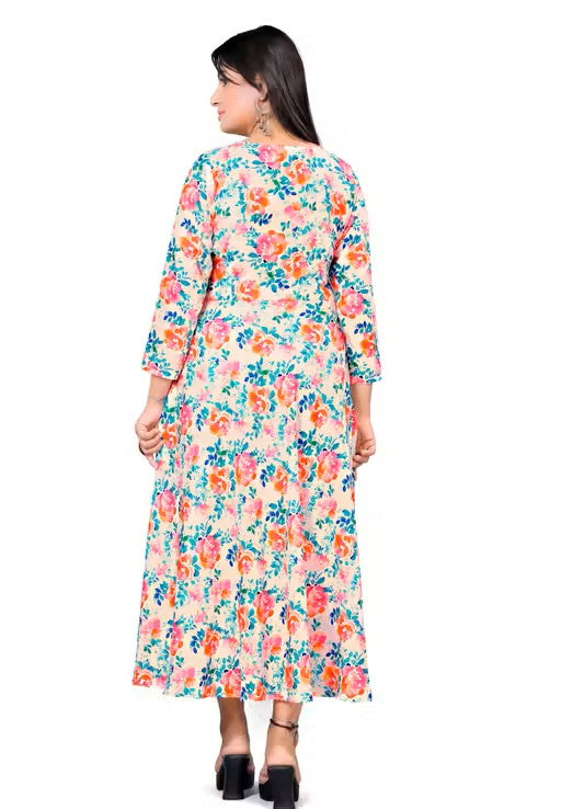 One Piece Anarkali Rayon Digital Printed Kurti for women