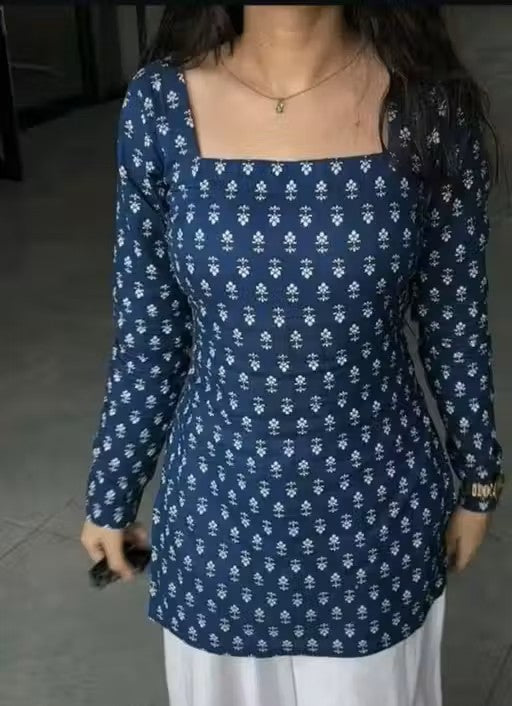 Elegant Printed Kurti for Women - Comfortable Daily Wear Ethnic Top, Stylish and Trendy